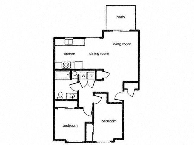Ariel Glen 2br-1ba Floor Plan 1